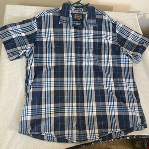 The Foundry Supply Co. Navy and White Plaid Shirt